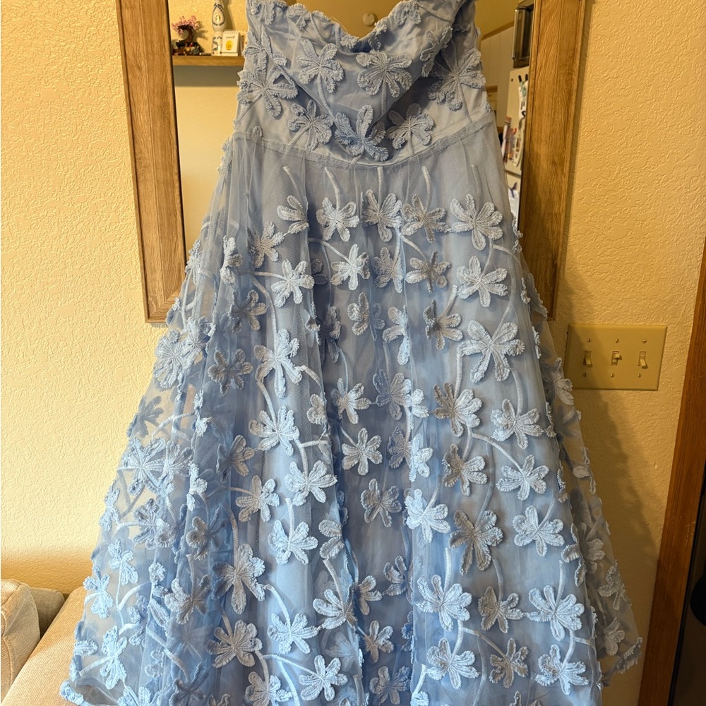 Angel Biba Blue Strapless A-line Dress - Picture 5 of 6